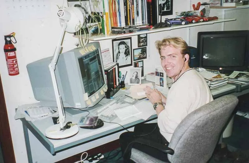 Karl Hilton at his desk
