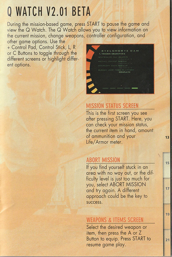 GoldenEye 007 manual page
