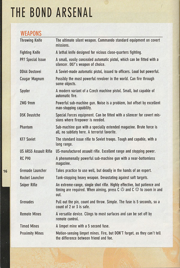 GoldenEye 007 manual page