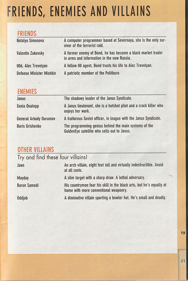 GoldenEye 007 manual page