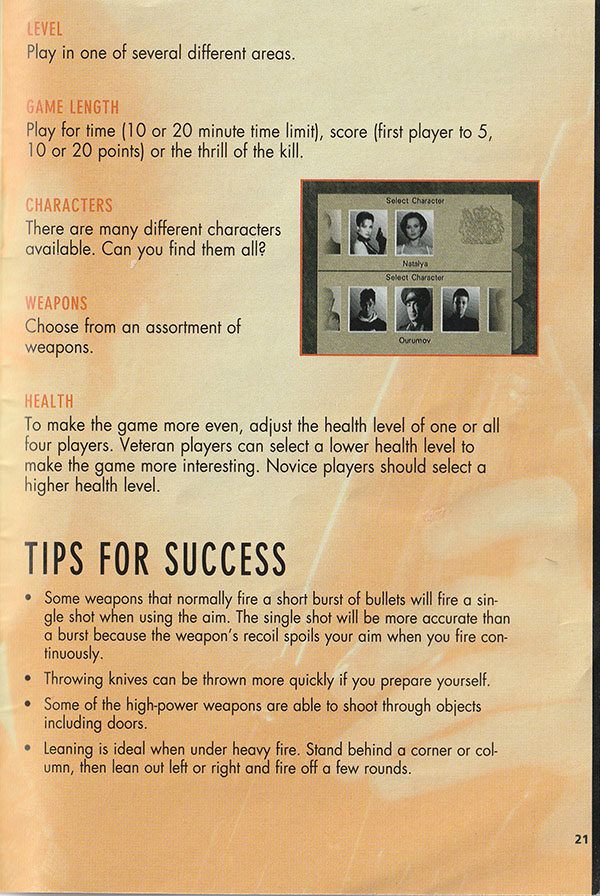GoldenEye 007 manual page