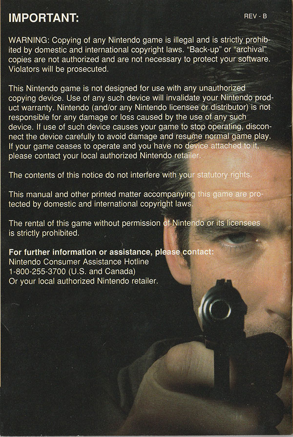 GoldenEye 007 manual page