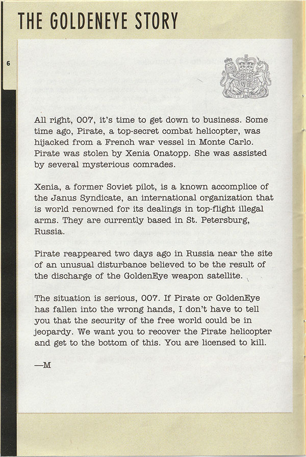 GoldenEye 007 manual page