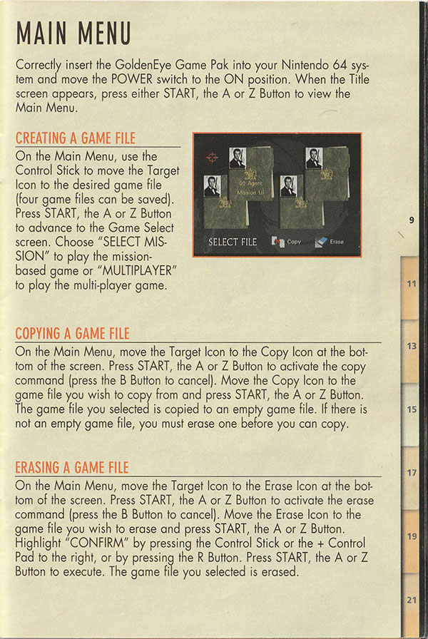 GoldenEye 007 manual page