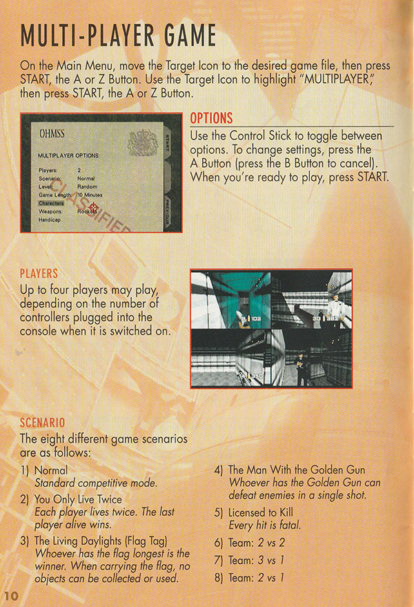 GoldenEye 007 manual page
