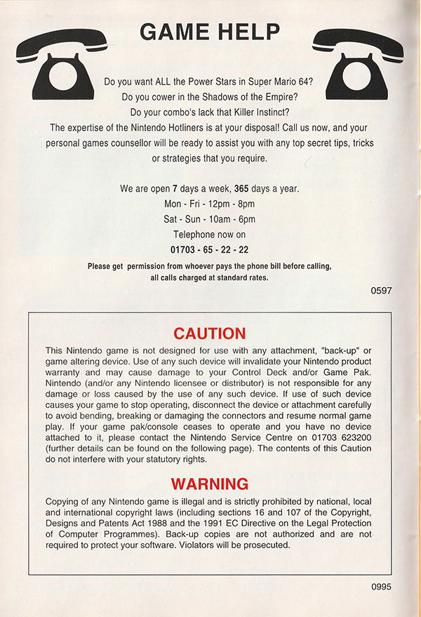 GoldenEye 007 manual page