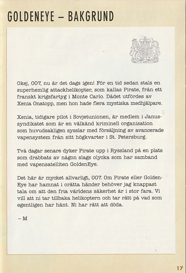 GoldenEye 007 manual page