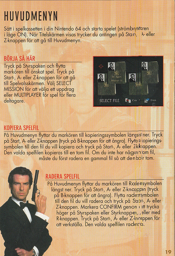 GoldenEye 007 manual page
