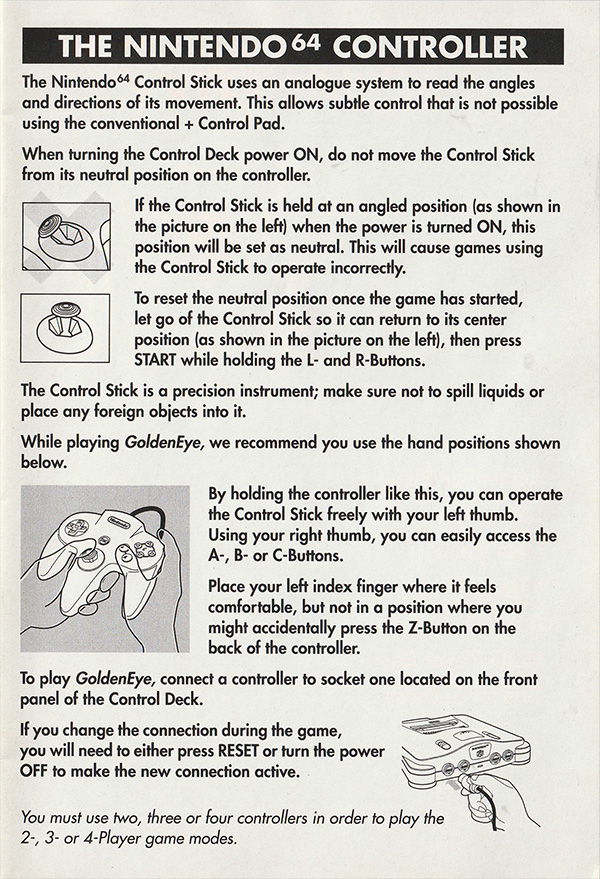 GoldenEye 007 manual page