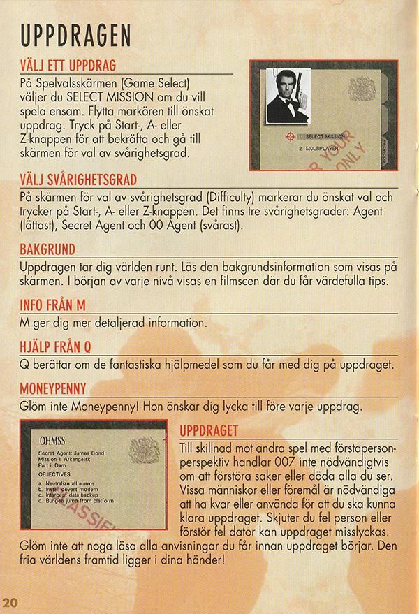 GoldenEye 007 manual page