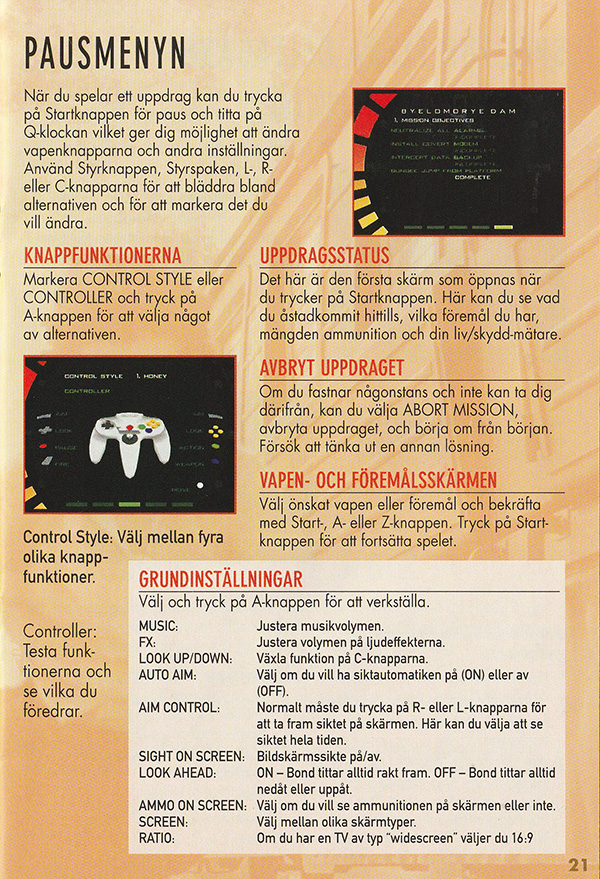 GoldenEye 007 manual page