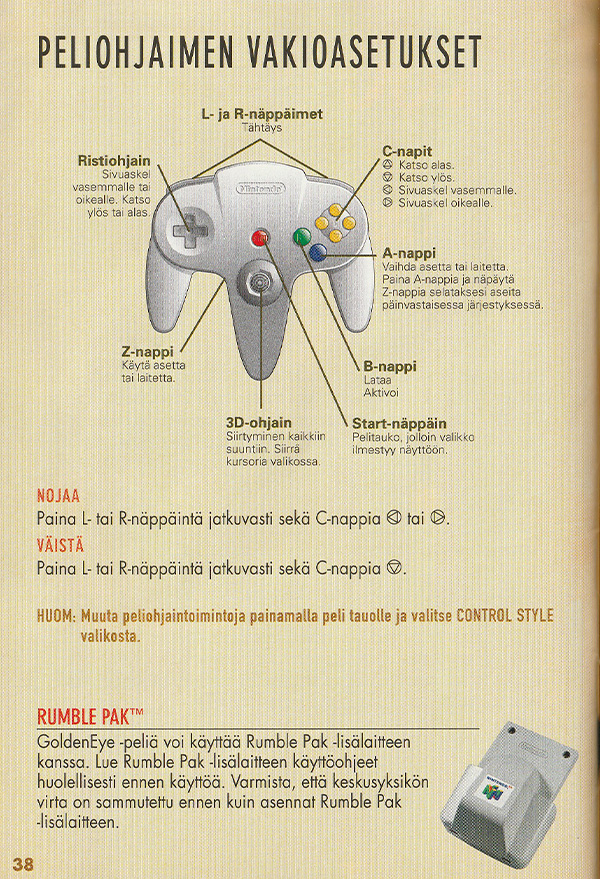 GoldenEye 007 manual page