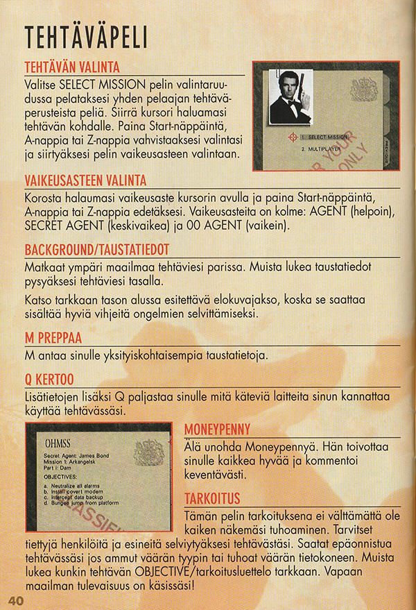GoldenEye 007 manual page