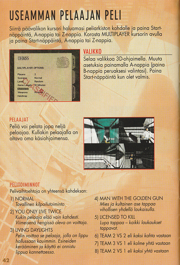 GoldenEye 007 manual page