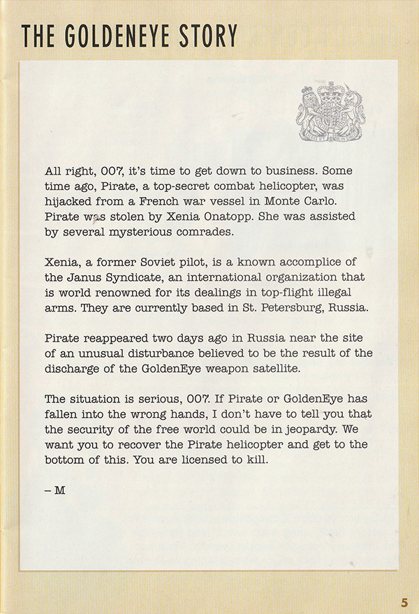 GoldenEye 007 manual page