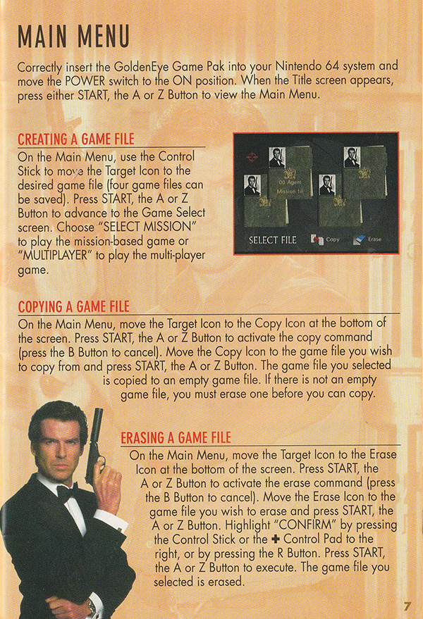 GoldenEye 007 manual page