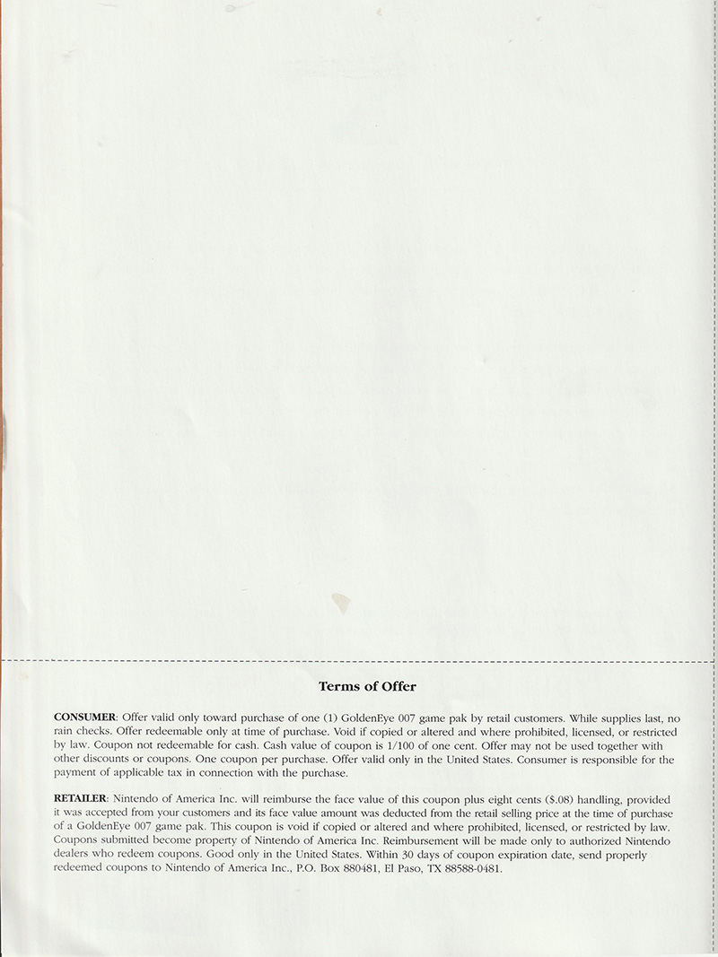 GoldenEye 007 manual front cover